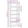vidaXL Armadio per Libri Marrone cerato 80 x 35 x 183 cm Pino massello