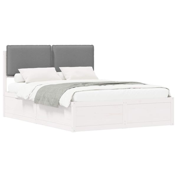 vidaXL Letto con Testiera Rivestita Grigio chiaro 135 x 190 cm