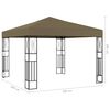 vidaXL Gazebo con Luci a Stringa LED 3x3 m in Tessuto Grigio Talpa