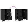 vidaXL Credenza con cassetto 2 pcs Rovere Nero Legno multistrato