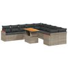 vidaXL Set Divani da Giardino 11 pz con Cuscini in Polyrattan Grigio
