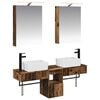 vidaXL Set di Armadi da Bagno 5 pz Legno antico Legno ingegnerizzato