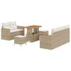 vidaXL Set Divano da Giardino con cuscino Beige Poly Rattan