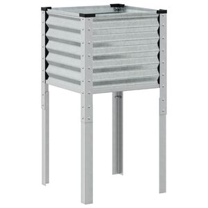 vidaXL Fioriera da giardino 45x45x88 cm in acciaio zincato