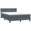 vidaXL Letto a Molle con Materasso e LED Grigio Scuro 140x210 cm Velluto