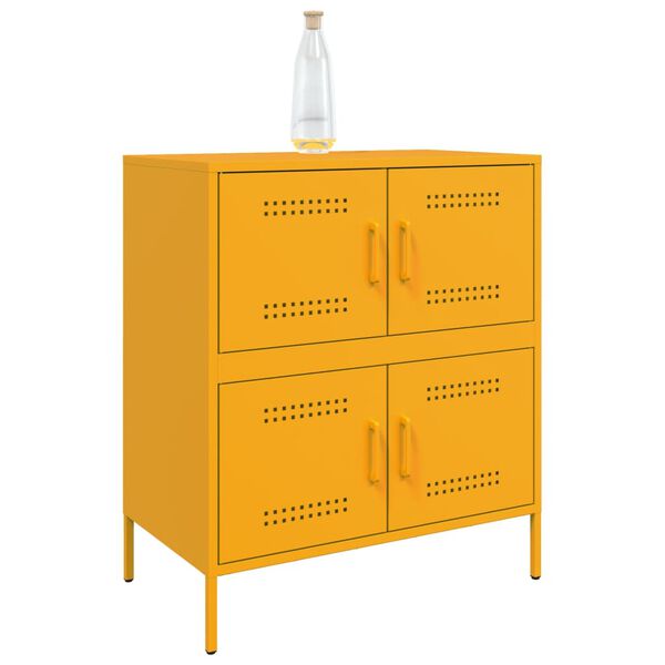 vidaXL Credenza Giallo Senape 68x39x79 cm in Acciaio