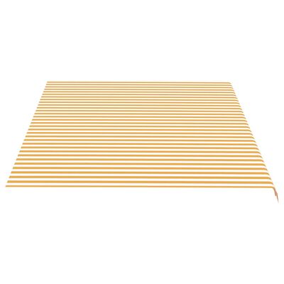 vidaXL Tessuto di Ricambio per Tenda da Sole Giallo e Bianco 5x3,5 m
