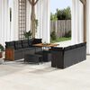 vidaXL Set Divano da Giardino con cuscino 12 pcs Nero polyrattan