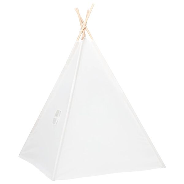 vidaXL Tenda Tipi Bimbi Borsa Bianco Microfibra Strisce 120x120x150cm