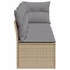 vidaXL Divano da Giardino con Cuscini a 4 Posti Beige in Polyrattan