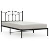 vidaXL Giroletto con Testiera Metallo Nero 100x200 cm