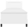 vidaXL Letto a molle con materasso Bianco 100 x 200 cm Pelle sintetica