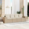 vidaXL Set Divano da Giardino 4 pz con Cuscini Beige in Polyrattan