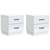 vidaXL Armadio da Notte 2 pz Bianco 43 x 34,5 x 44,5 cm