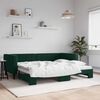 vidaXL Divano Letto con Letto Estraibile Verde Scuro 90x200cm Velluto