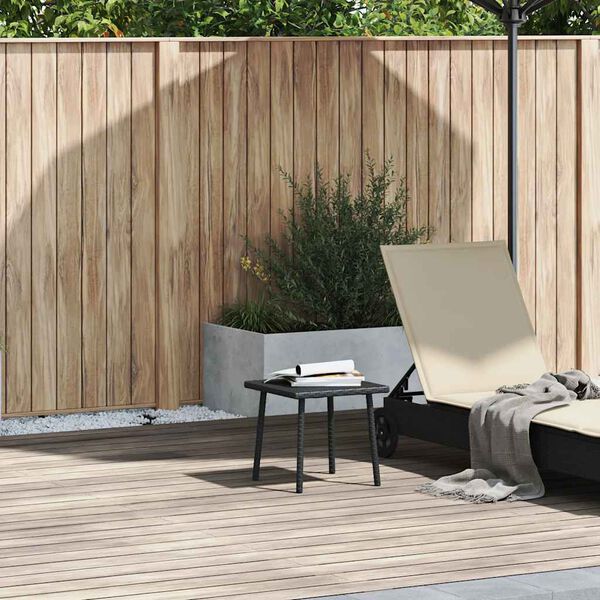vidaXL Tavolino da Giardino Rettangolare Nero 40x40x37 cm Polyrattan