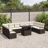 vidaXL Set Divano da Giardino con cuscino 11 pcs Marrone polyrattan