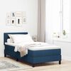 vidaXL Letto a molle con materasso Blu 90 x 190 cm Tessuto