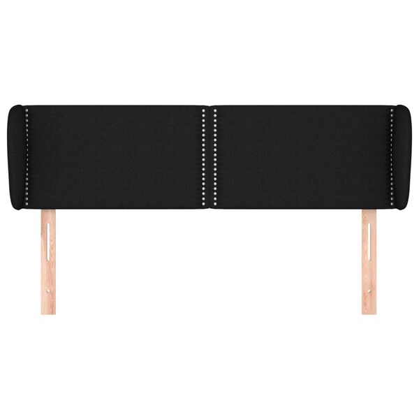 vidaXL Testiera ad Orecchio Nera 147x23x78/88 cm in Tessuto