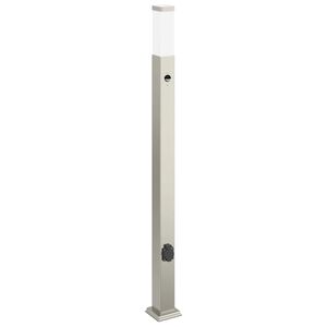 vidaXL Lampada a paletto con sensore e presa 110 cm Acciaio Inox IP44
