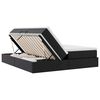 vidaXL Letto con contenitore e materasso Nero 200 x 200 cm