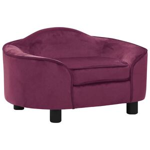 vidaXL Divano per Cani Borgogna 67x47x36 cm in Peluche