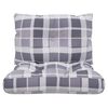 vidaXL Cuscini per Pallet 2 pz Grigi a Quadri in Tessuto