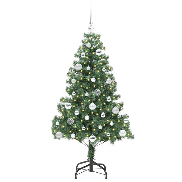 vidaXL Albero di Natale con 150 LED con supporto Verde 150 cm PVC
