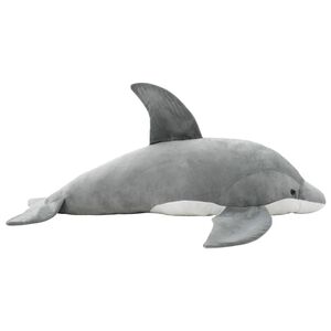 vidaXL Giocattolo di Peluche Delfino Grigio