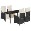 vidaXL Set da Pranzo da Giardino 5 pz Nero con Cuscini in Polyrattan