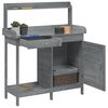 vidaXL Tavolo Invaso con Mobile Grigio 110,5x45x124,5cm Massello Abete
