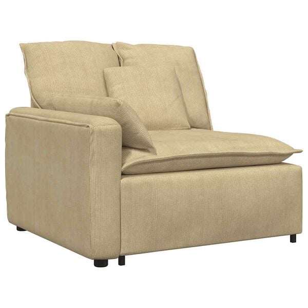 vidaXL Modulo Terminale Bracciolo Divano Modulare con Cuscini Verde Grigio 100 cm