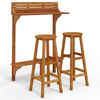 vidaXL Set da Bar per Balcone 3 pz in Legno Massello di Acacia