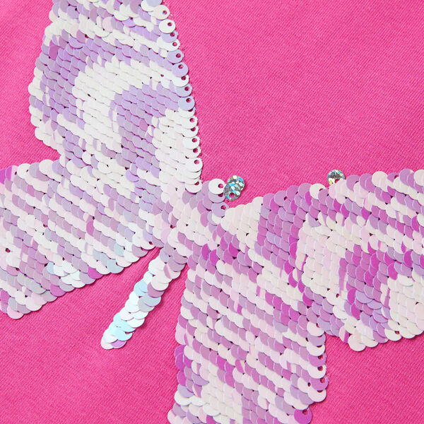 Maglietta da Bambina Maniche Aletta Rosa Scuro 140