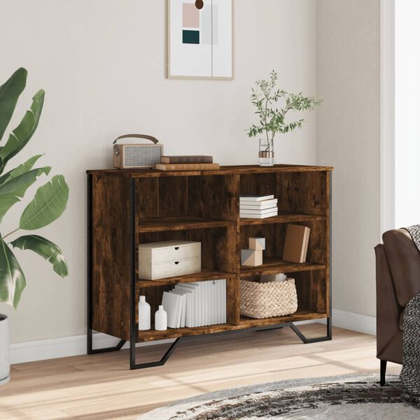 vidaXL Credenza Rovere Fumo 101x35,5x74,5 cm in Legno Multistrato