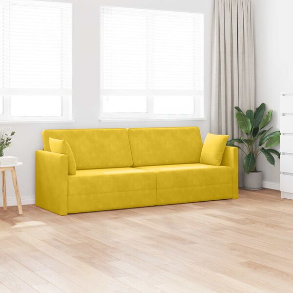 vidaXL Divano-letto da pavimento 200cm Giallo Velluto