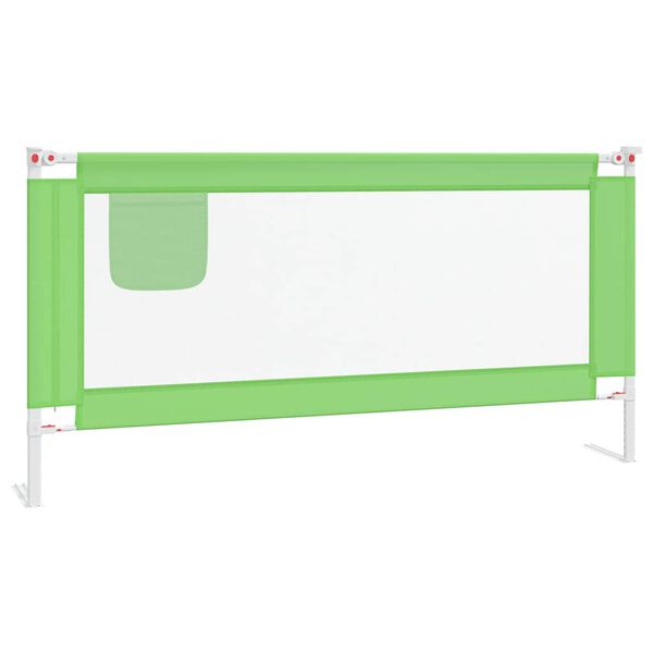 vidaXL Sponda Letto di Sicurezza per Bambini Verde 180x25cm in Tessuto