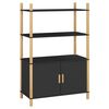 vidaXL Credenza Nera 80x40x121 cm in Legno Multistrato