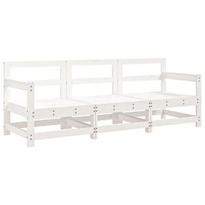 vidaXL Set Salotto da Giardino 3 pz Bianco in Legno Massello di Pino
