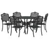 vidaXL Set da Pranzo per Giardino 7 pcs Nero Alluminio