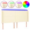 vidaXL Testiera a LED Crema 203x23x118/128 cm in Similpelle