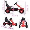 vidaXL Go Kart a Pedali con Pneumatici Rosso