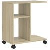 vidaXL Tavolino con Ruote Rovere Sonoma 50x30x55 cm Legno Multistrato