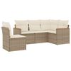 vidaXL Set Divano da Giardino 5 pz con Cuscini Beige in Polyrattan