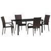 vidaXL Set da Pranzo per Giardino 5 pcs Marrone