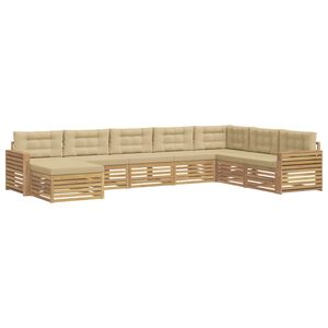 vidaXL Set di divani da esterno 8 pz Bianco e Beige