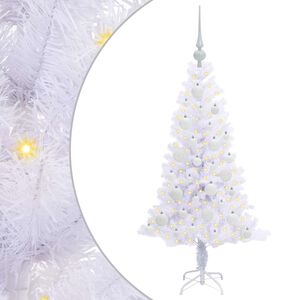 vidaXL Albero di Natale artificiale Bianco 120 cm PVC e Acciaio