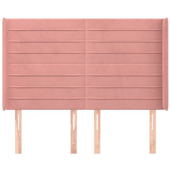 vidaXL Testiera ad Orecchio Nera 147x16x118/128 cm in Velluto