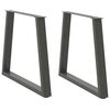 vidaXL Gambe per tavolo da pranzo a forma di V 2 pz Antracite 80x(72-73,3) cm Acciaio