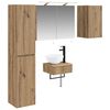 vidaXL Set di mobili per il bagno 5 pz Rovere Artigianale